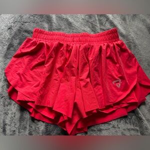 Red flowy shorts